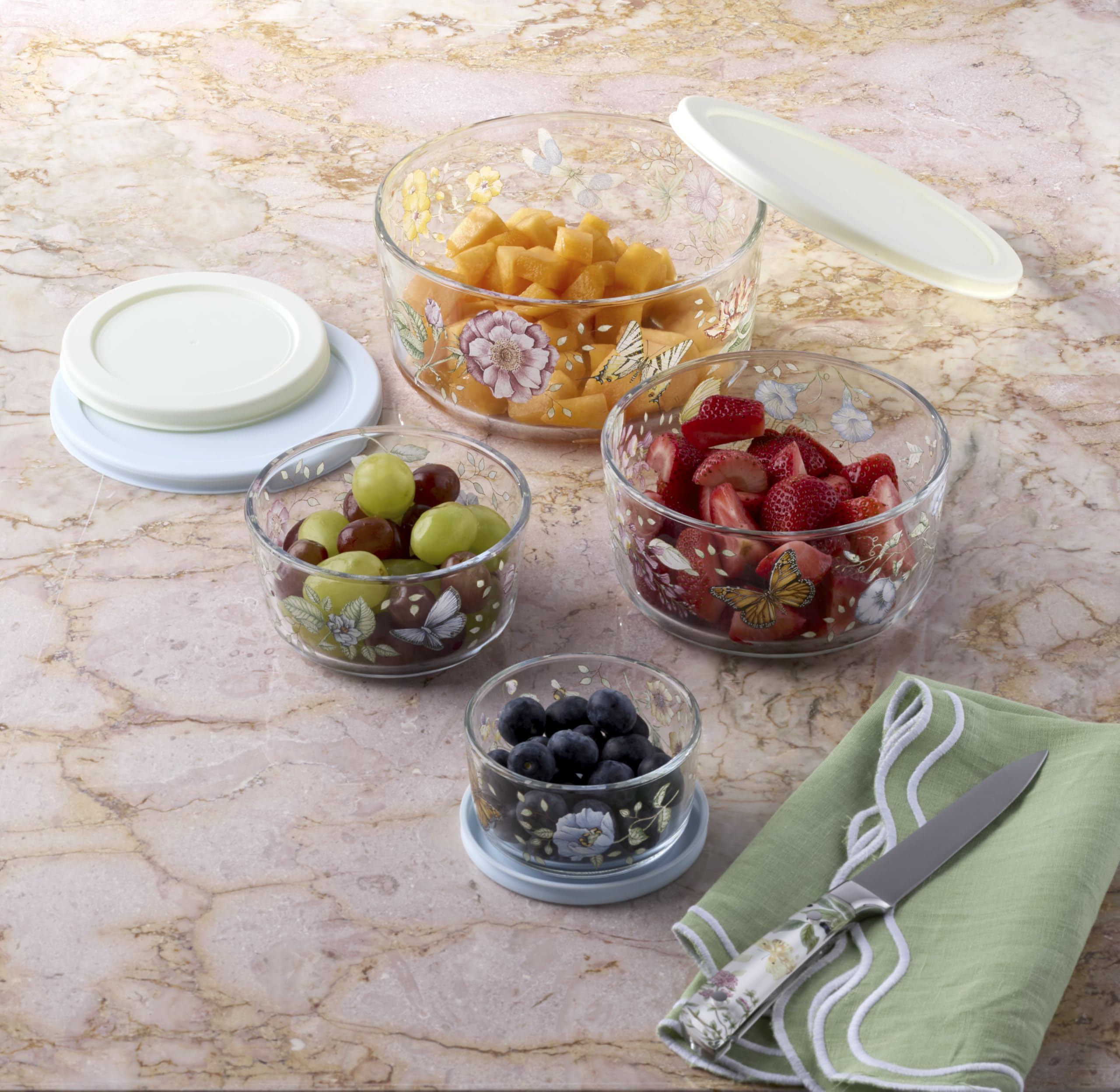Amazon.com: Lenox 897944 Butterfly Meadow Glass Food Storage