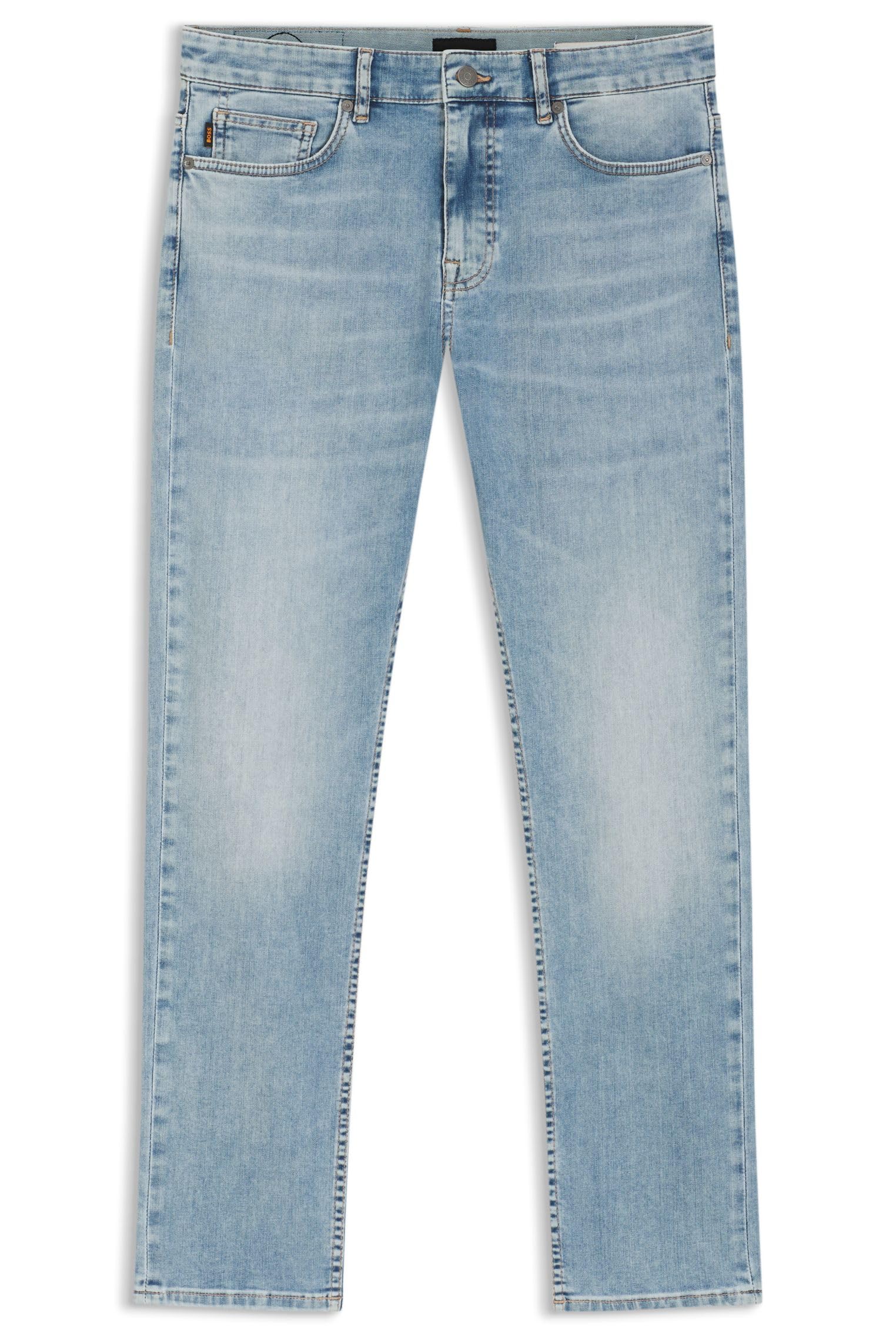 BOSS Mens Delaware BO Delaware Slim-fit Jeans in Blue Soft-Motion Denim