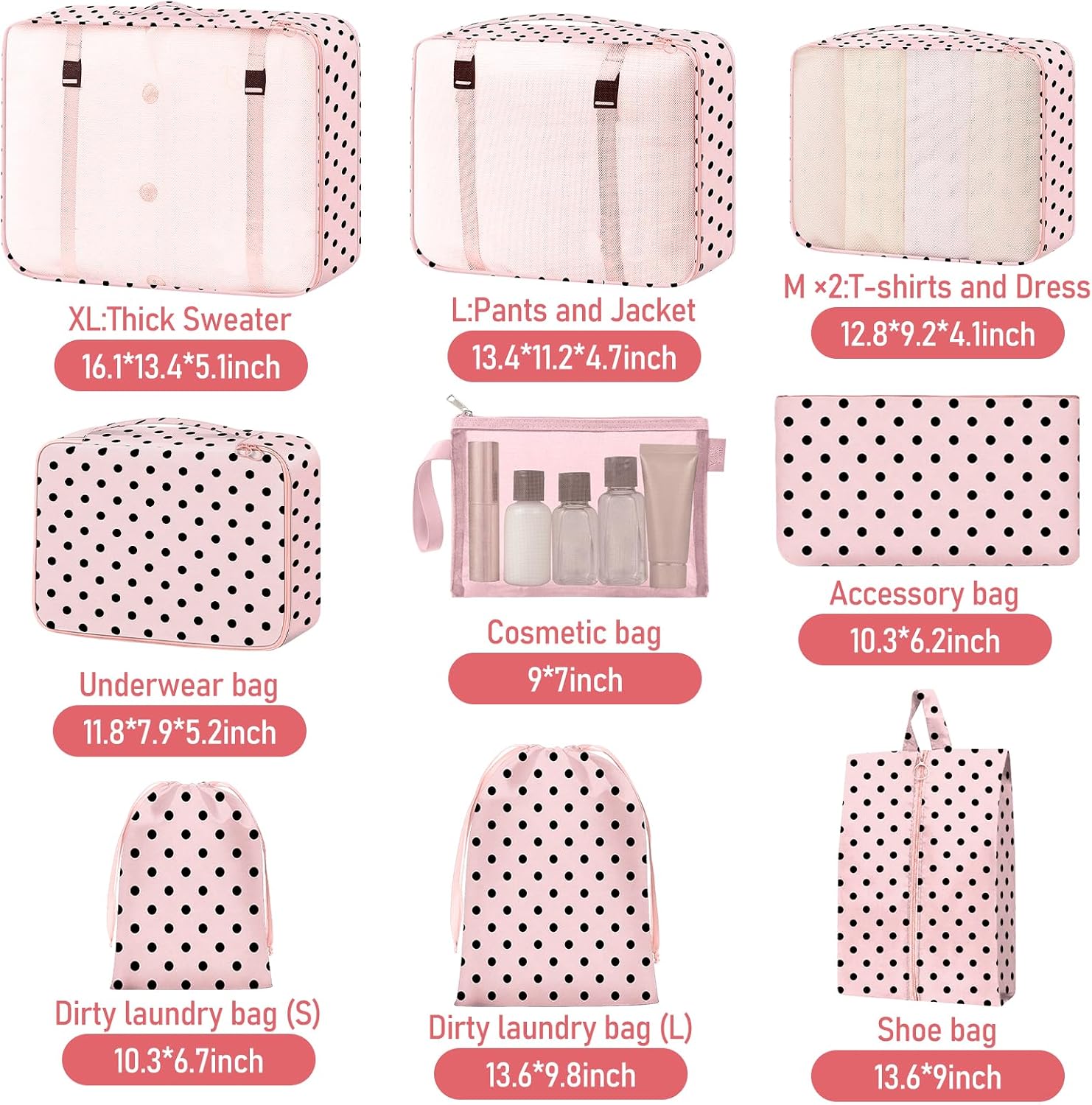 Packing Cubes for Travel 10 Set Luggage Organizer Bags image 2