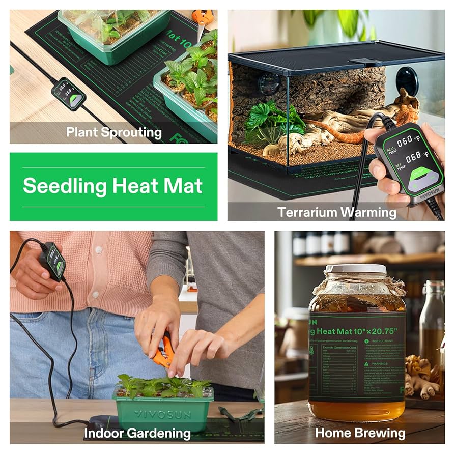 Plant Heat Mat VIVOSUN Durable Waterproof Warm Hydroponic Heating - Technical View