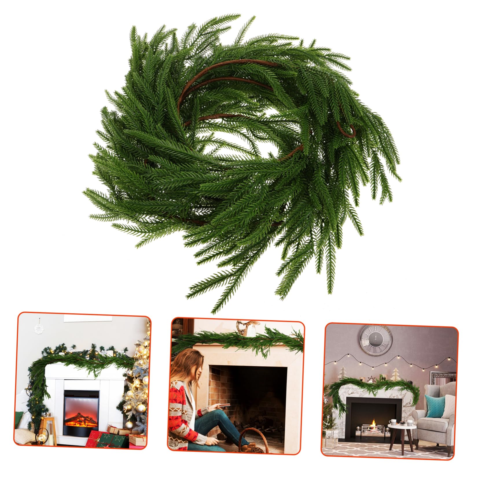 Künstliche Kieferngirlande Realistische Weihnachtsdekoration Für Kaminsims Tisch Outdoor Pflegeleicht Langlebig Vielseitig Einsetzbar Falsches Für Festliche Anlässe