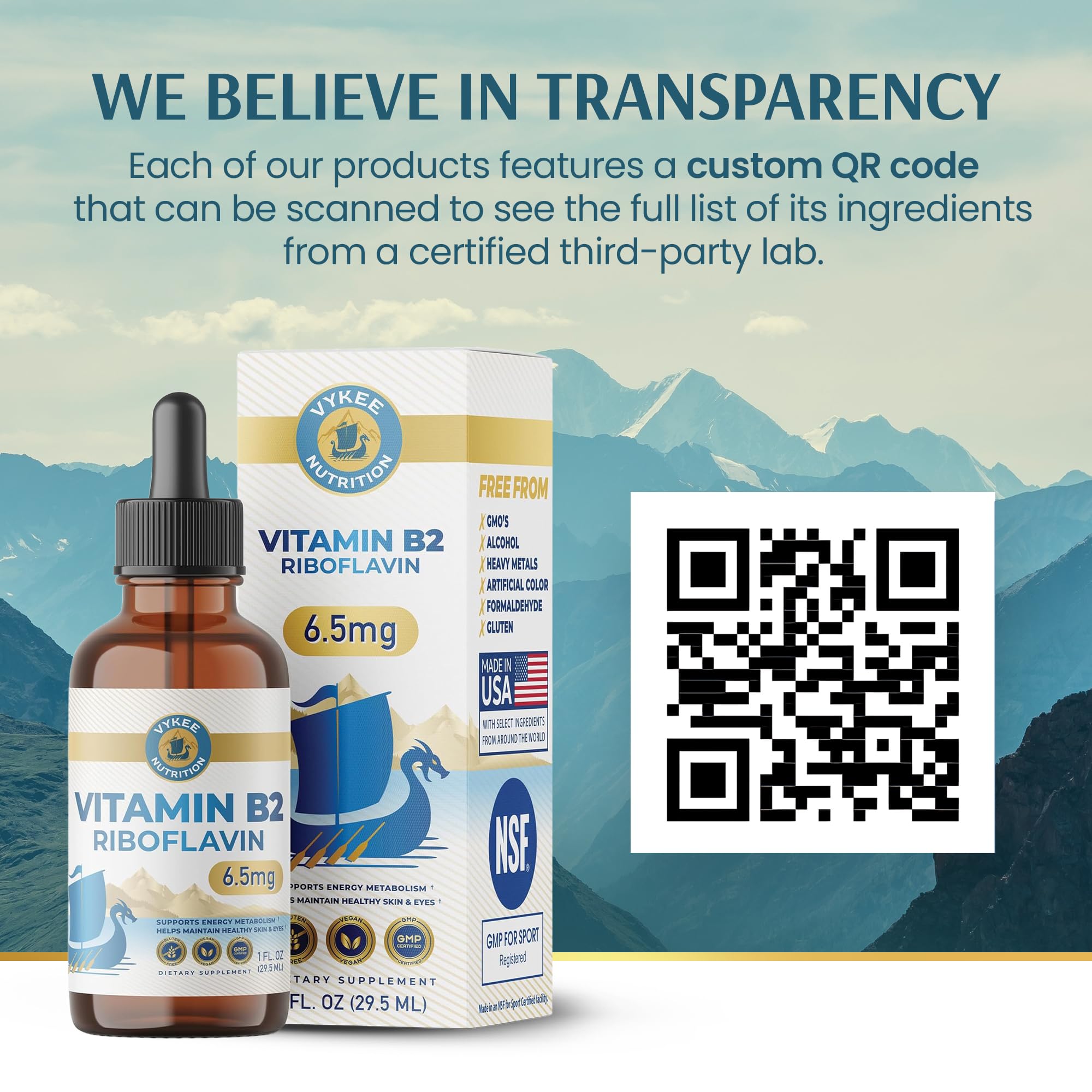 Vykee Nutrition Vitamin B2 Riboflavin Drops, Liquid B2 Supplement, 6.5 mg — Amazon image 8