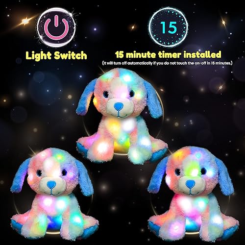Miniatura 4 de Hopearl Cachorro colorido de peluche con luces LED, flexible, con luces de noche que brillan en la oscuridad, para festival, cumpleaños, niños