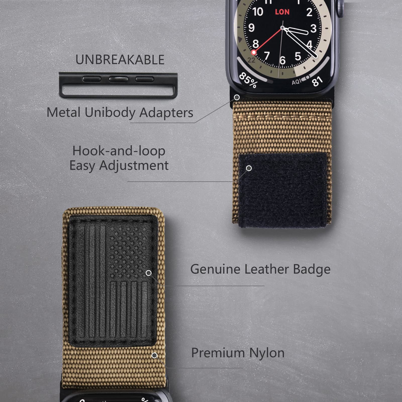Tefeca Fortitude Series Bracelet réglable pour Apple Watch/Apple Watch Ultra