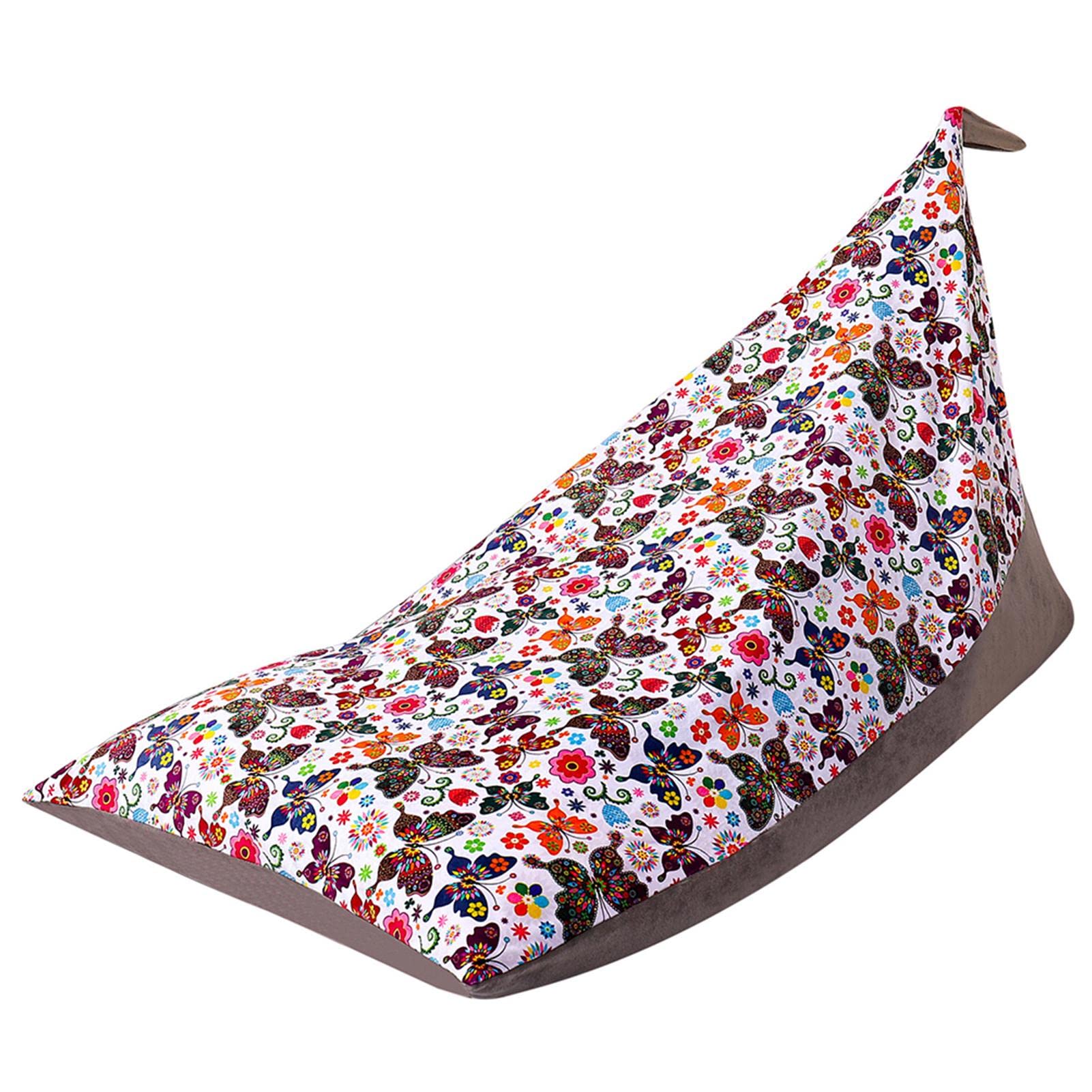 Hahhhha Stuffed Animal Storage Bean Bag, Kids Bean Bag Chair Extra Large Bean Bag Cover, Floor Chair Soft Toy Storage Bean Bag Chair for Kids, Teens and Adults, Only Storage Bean Bag(Brown+White)