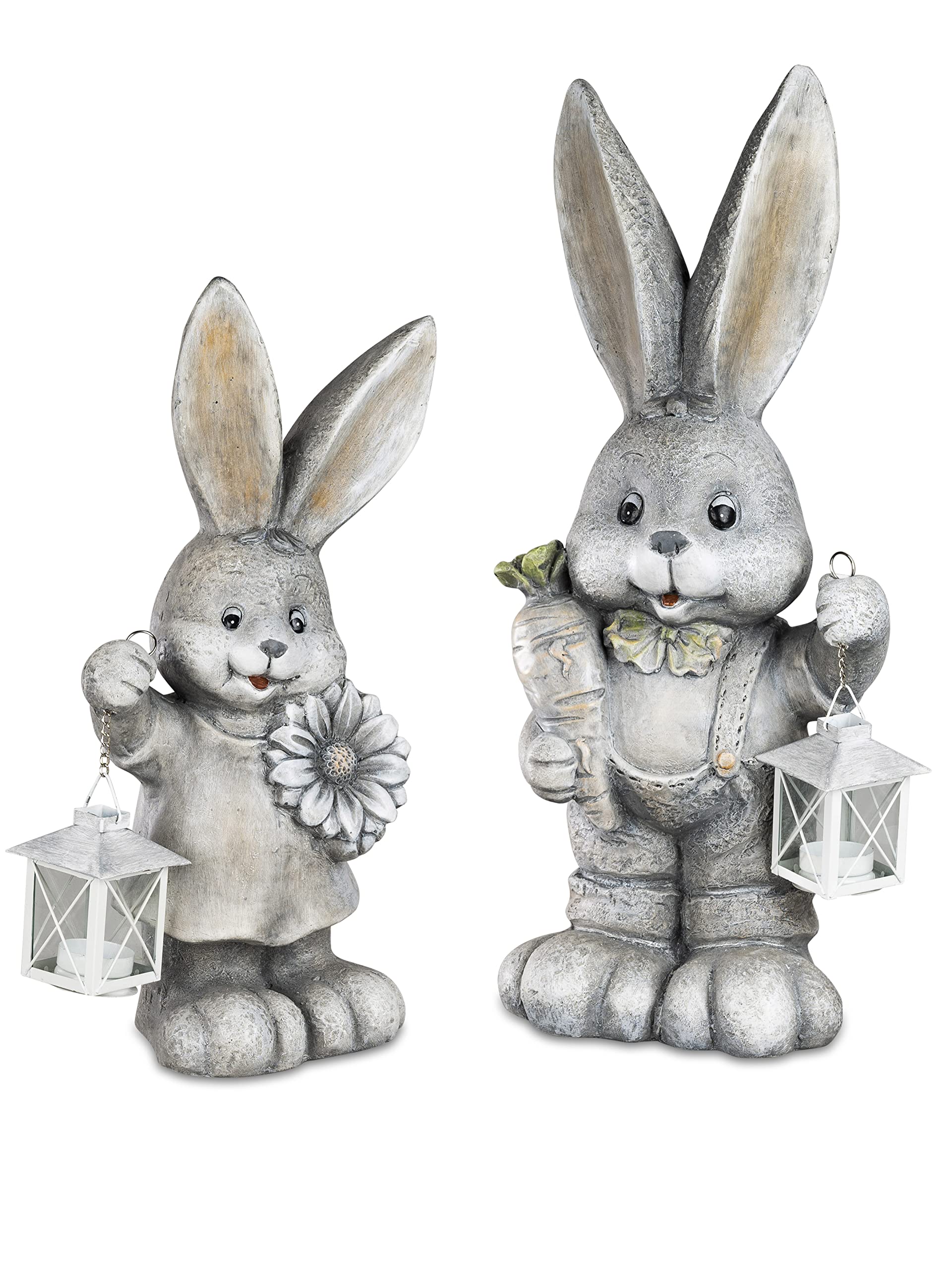 formano Deko-Figuren Tierfiguren Hase und Häsin stehend geben Nicht nur zu Ostern eine Gute Figur ab. Frühjahrsdeko Sommerdeko für Innen und Außen (Einzelfigur Hase, 54 cm)