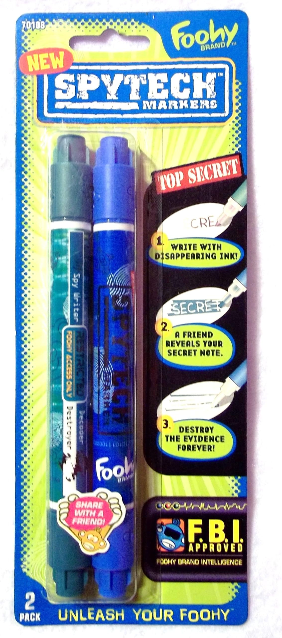 Foohy Spytech Disappearing Ink Markers Blue & Green