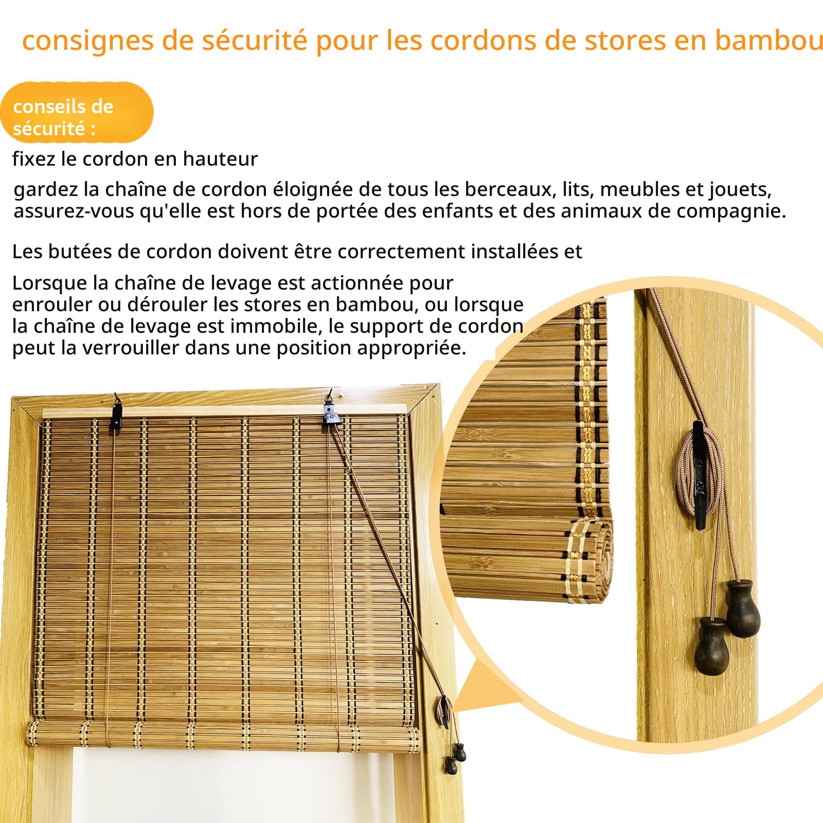 XIUXIU Stores à Rouleau en Bambou pour fenêtre - Stores enroulables pour Maison, intérieur et extérieur, terrasse C 61 x 122 cm (l x H)