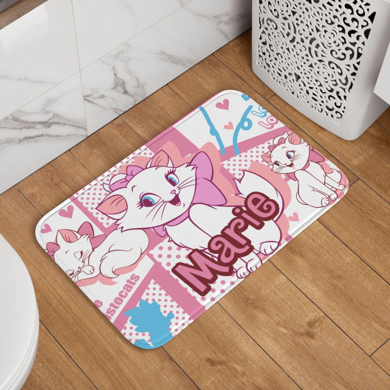 Amazon｜玄関マット マリーちゃん 猫 ネコ バスマット 足ふきマット