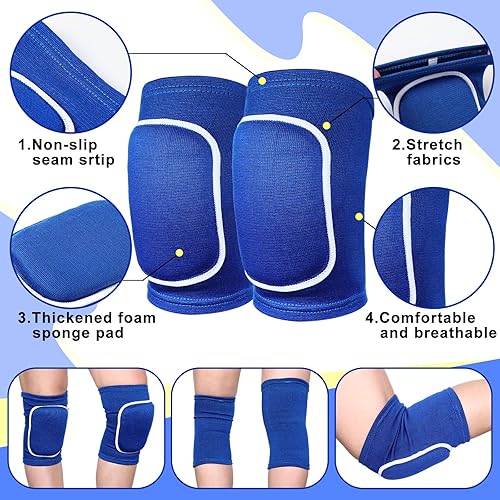 Miniatura 4 de Aoriher Rodillera de voleibol y manga para el brazo con almohadilla de protección, manga para el codo con orificio para el pulgar, accesorio de