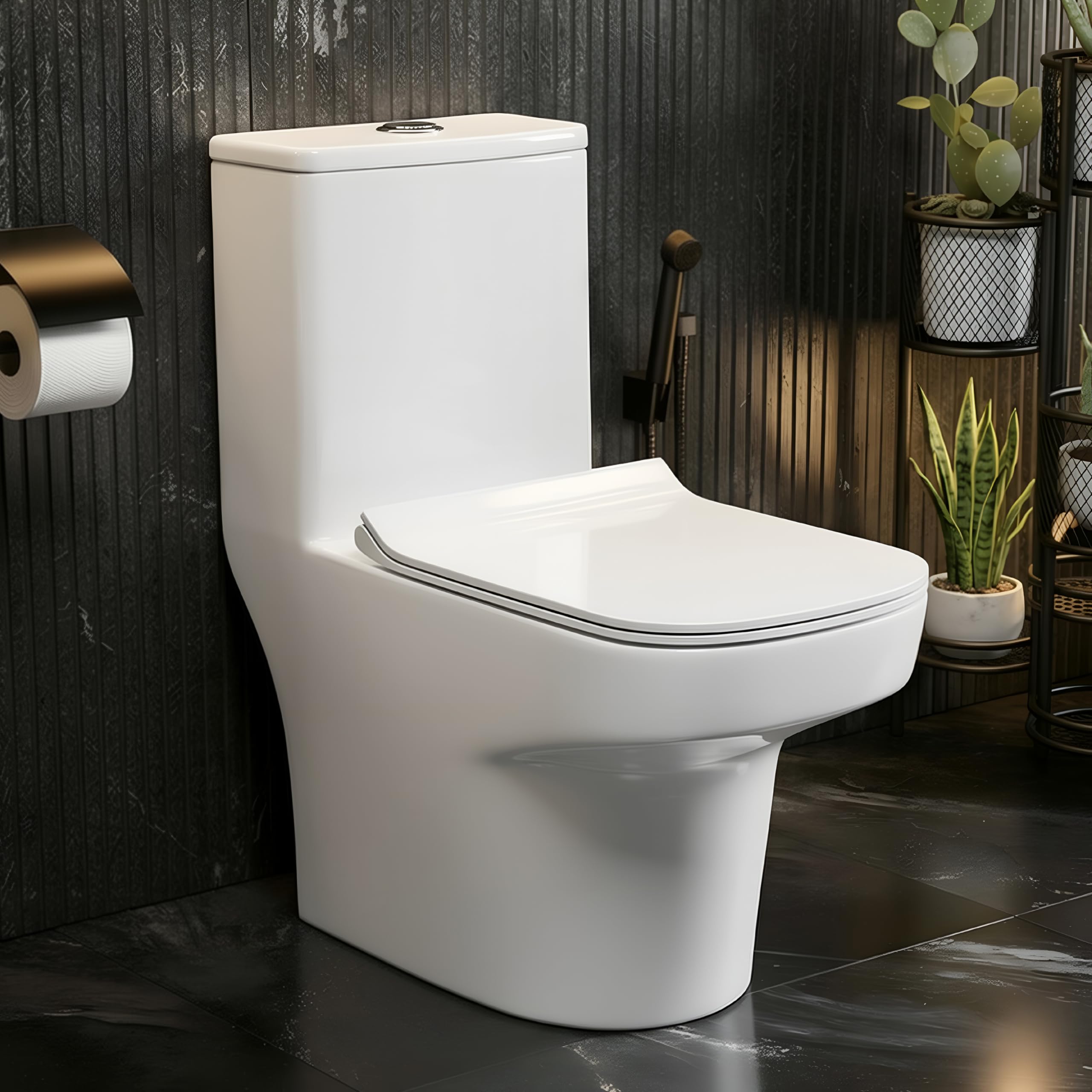Plantex Ceramic Commode for Toilet/One Piece Western Toilet with 6D Siphonic Flush/Commode with Soft Closing Toilet Seat - S Trap - (ASTA, White)-image-49