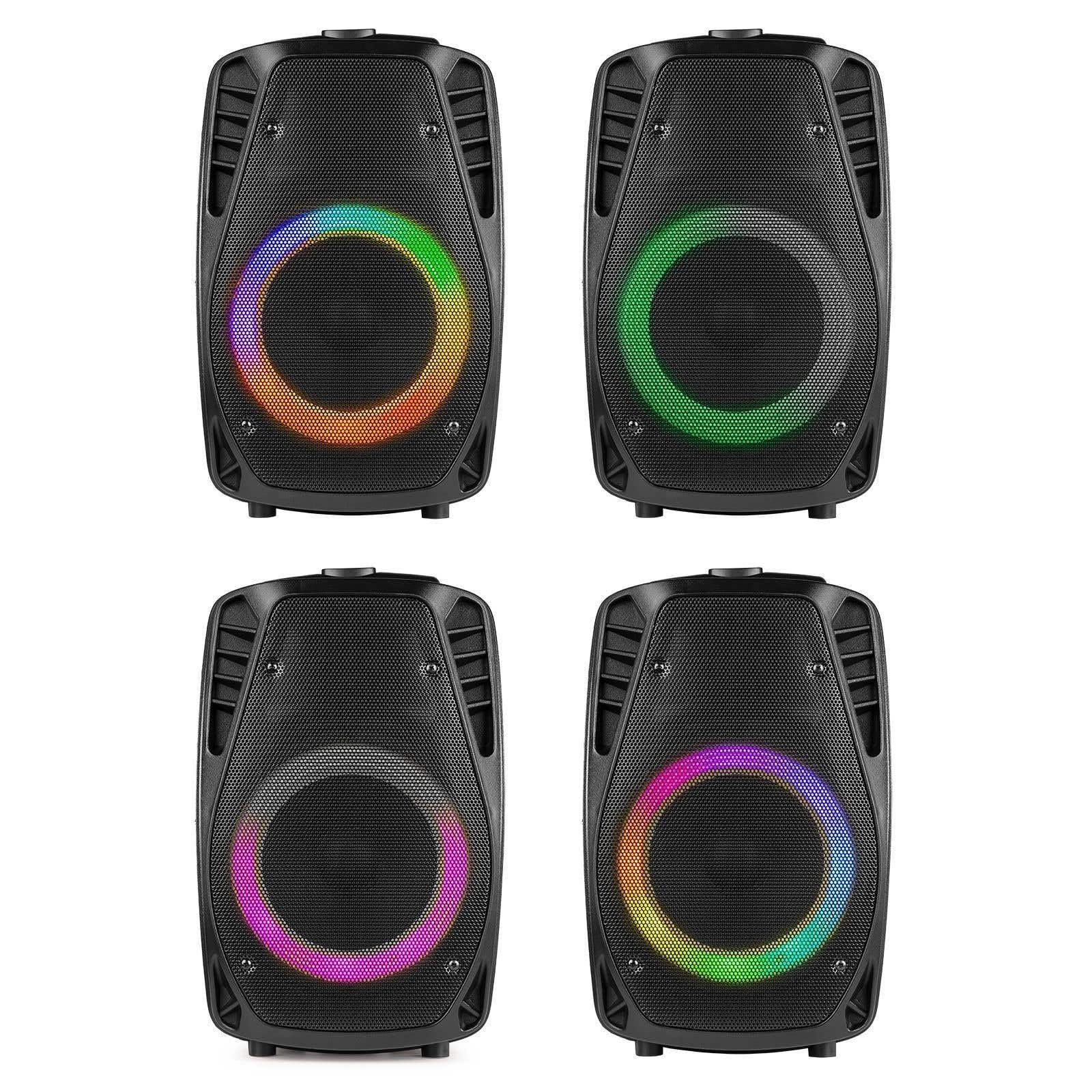 Fenton FT8LED Enceinte Sono Portable LEDs Bluetooth avec Batterie Intégrée - 300 Watts, Modes Lumineux, Entrée AUX, Télécommande, Une Enceinte Transportable Idéale pour Animer Vos Soirées