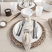 Vista 1 de MagicLinen Servilletas de cena de 100 % lino, servilletas de tela de cocina reutilizables para uso diario, juego de servilletas ecológicas para mesa