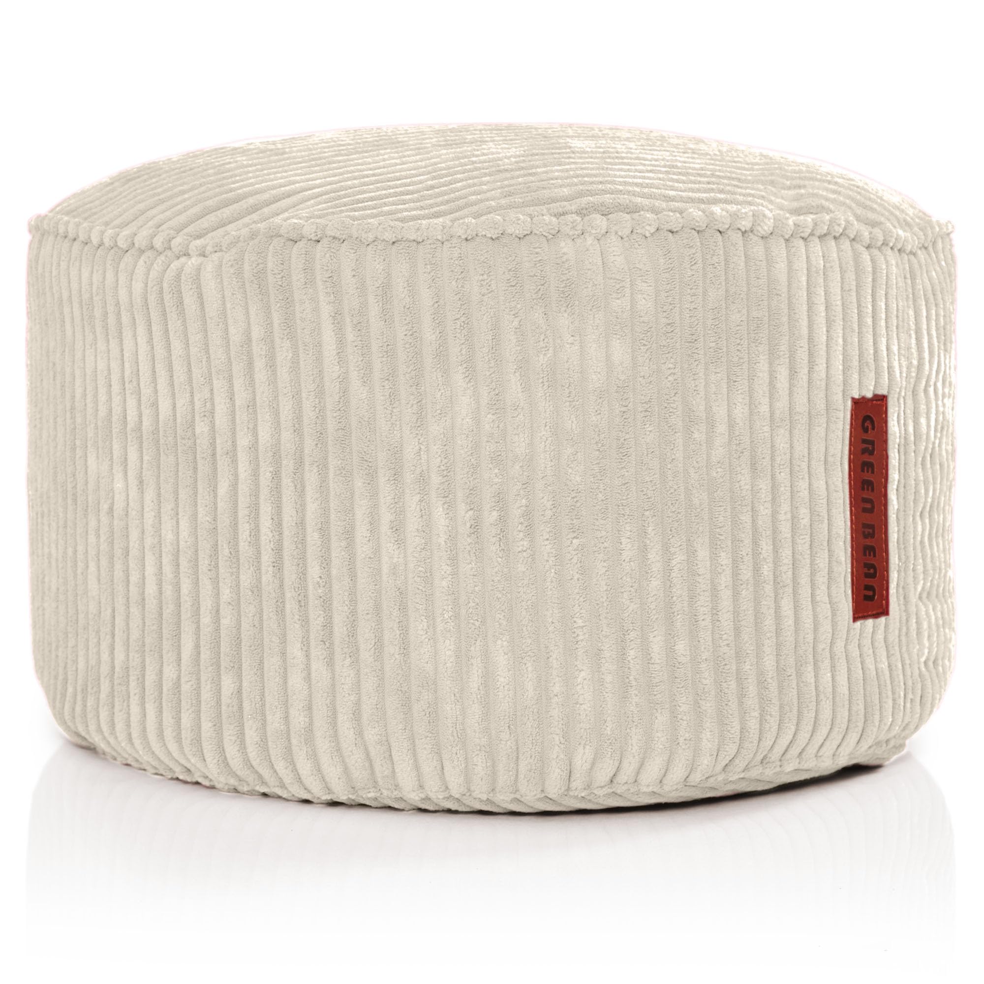 Green Bean Indoor Cord Sitzhocker Pouf Stay 45x25cm mit EPS-Perlen Füllung - kuschelig weich waschbar - die ideale Ergänzung zum Sitzsack für Kinder & Erwachsene - Beige