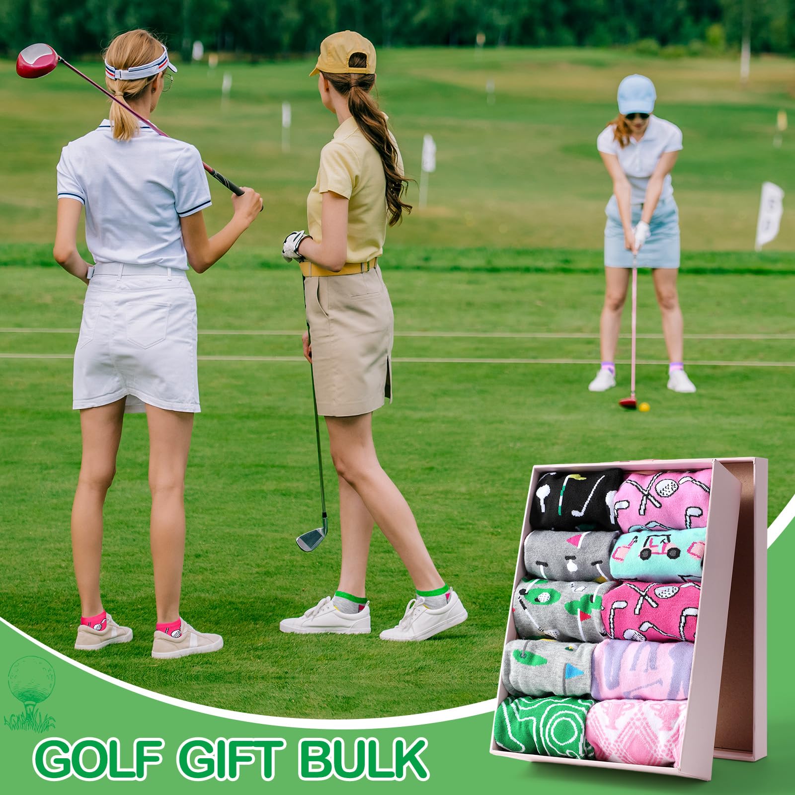 10 pares de calcetines de golf de verano novedosos atléticos de corte bajo para golf, calcetines invisibles para golfistas, regalo para hombres y mujeres, día del padre