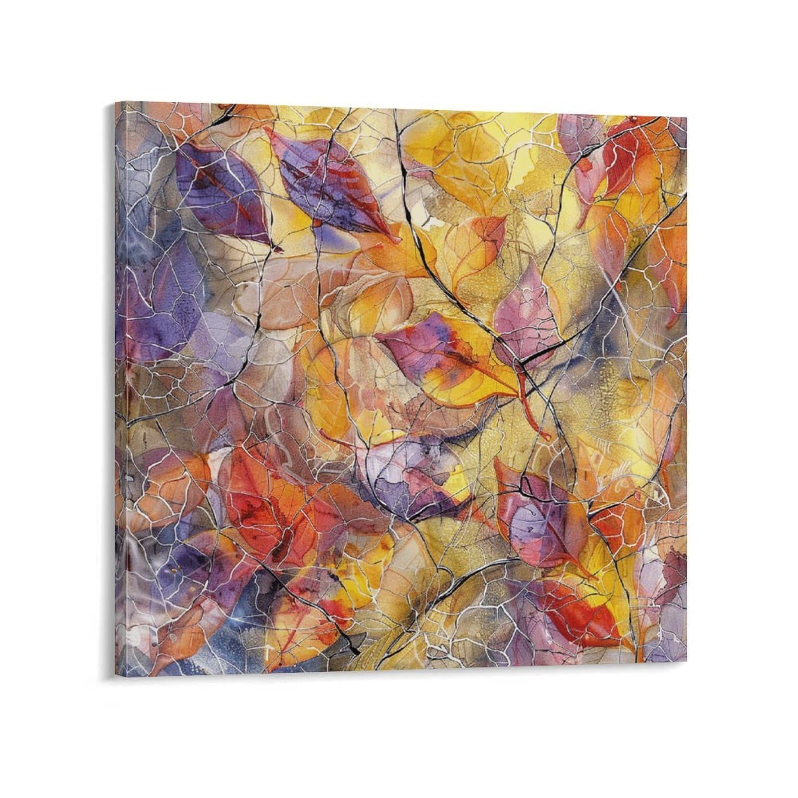 Flowers And Vines Canvas Wall Art for Bedroom 24x24inch(60x60cm) Canvas Prints Artwork for Walls Modern Picture Artwork Painting for Living Room Aesthetic Wall Paintings for Bathroom Kitchen Office De
