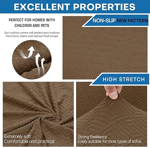 Vista 78 de XINEAGE Funda reclinable de 4 piezas de jacquard elástica con bolsillo, protector de silla reclinable lavable para niños, mascotas, perros y gatos