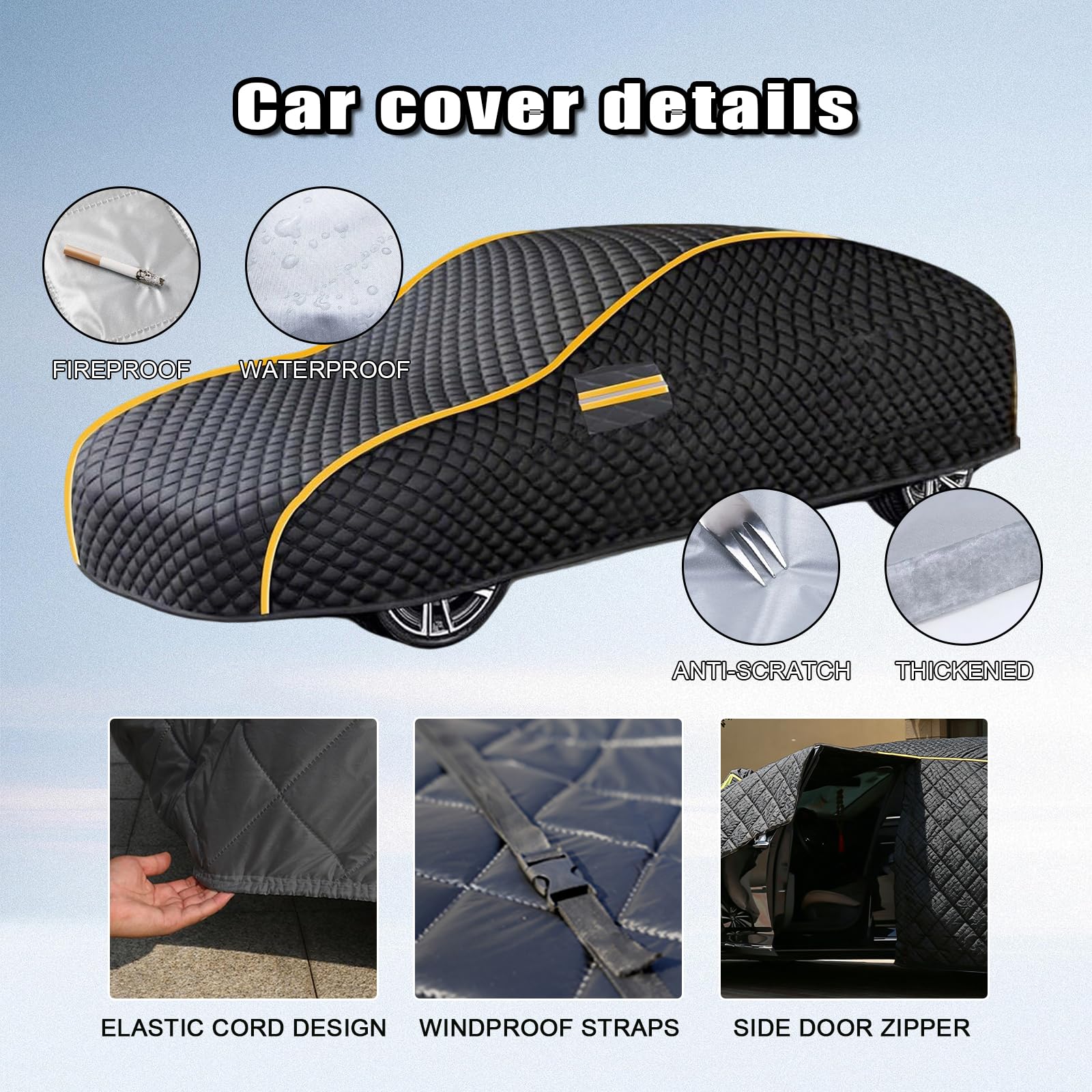 Anti-Grêle Bâche Voiture Extérieur pour Peugeot RCZ (2010-2015), Housse Protection Voiture Anti-grêle Impermeable Contre Pluie Neige Soleil Anti UV Poussièr Couverture Complète fqe9