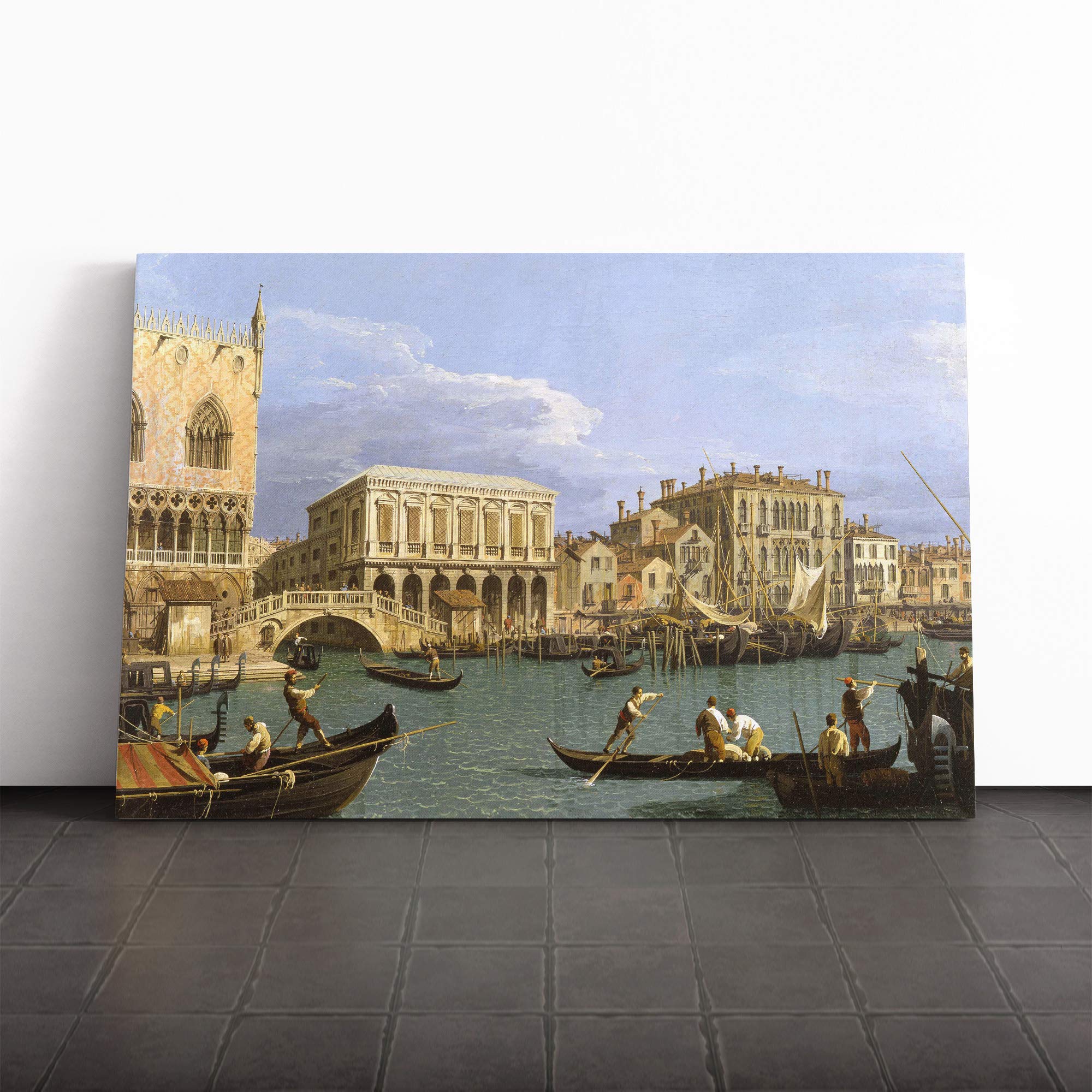 Giovanni Canaletto Riva Degli Schiavoni, Venice Canvas Print | Gallery Wrapped 30mm Frame Wall Art | 20x14 inches | Ready to Hang | Contemporary Picture | Living Room Bedroom Lounge Office