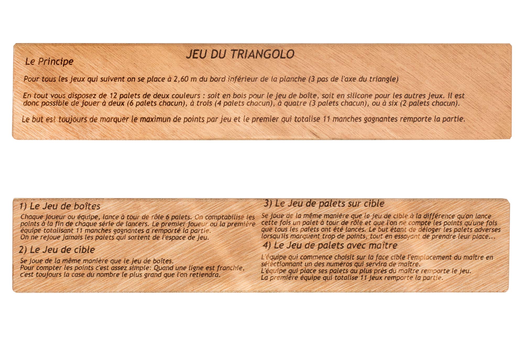 TRIANGOLO Nouveau Jeu De Palets en Bois - Un Jeu Différent sur Chacune De Ses Deux Faces - Se Joue à L’intérieur comme à L'extérieur - Divertissement Assuré en Famille Ou Entre Amis.