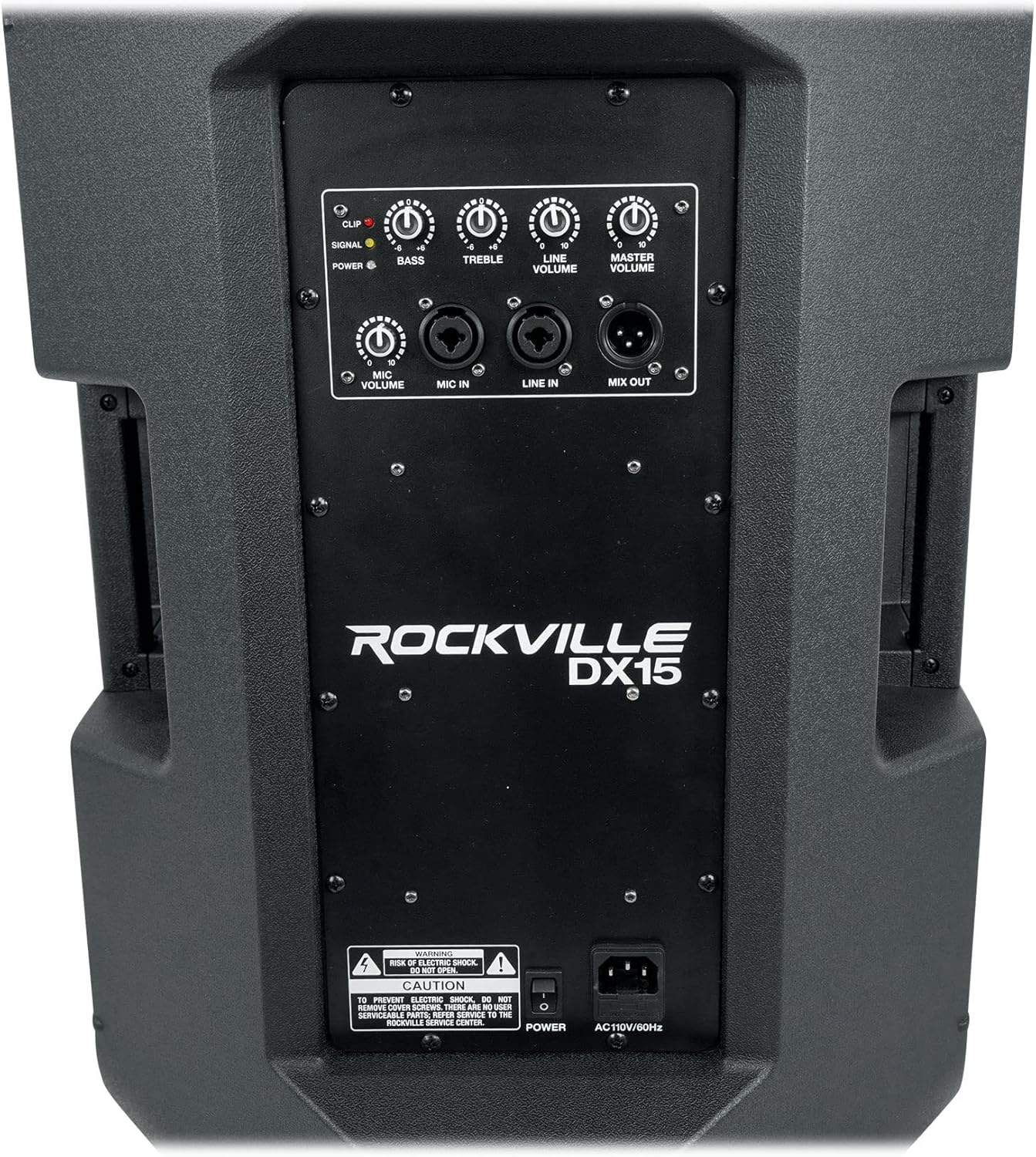 Rockville DX15 Bundle: (2) 2000W Peak / 500W RMS 15-in Class-D Powered Active DJ PA Speakers, (2) RVSS2-XLR Adjustable Tripod Speaker Stands, (2) 20 ft XLR Cables, 4-Items