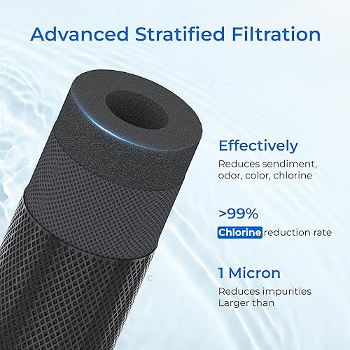 Miniatura 2 de Waterdrop Cartucho de filtro de agua de carbono CTO para toda la casa de 2.5" x 10", reemplazo de filtro de agua de sedimento de carbono de 1 micra