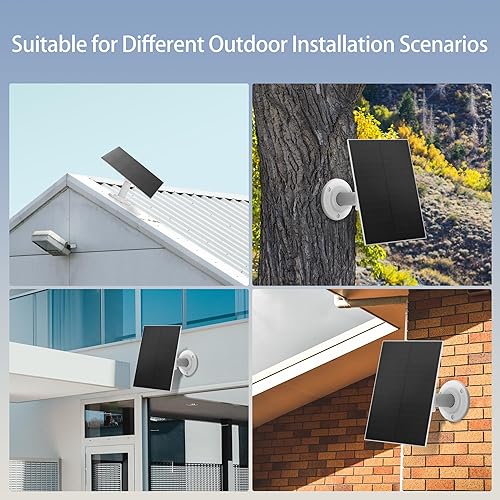 Miniatura 5 de Nicesolar Panel solar USB-C de 8 W para cámaras de seguridad, panel solar impermeable IP65 para exteriores con soporte ajustable, compatible con