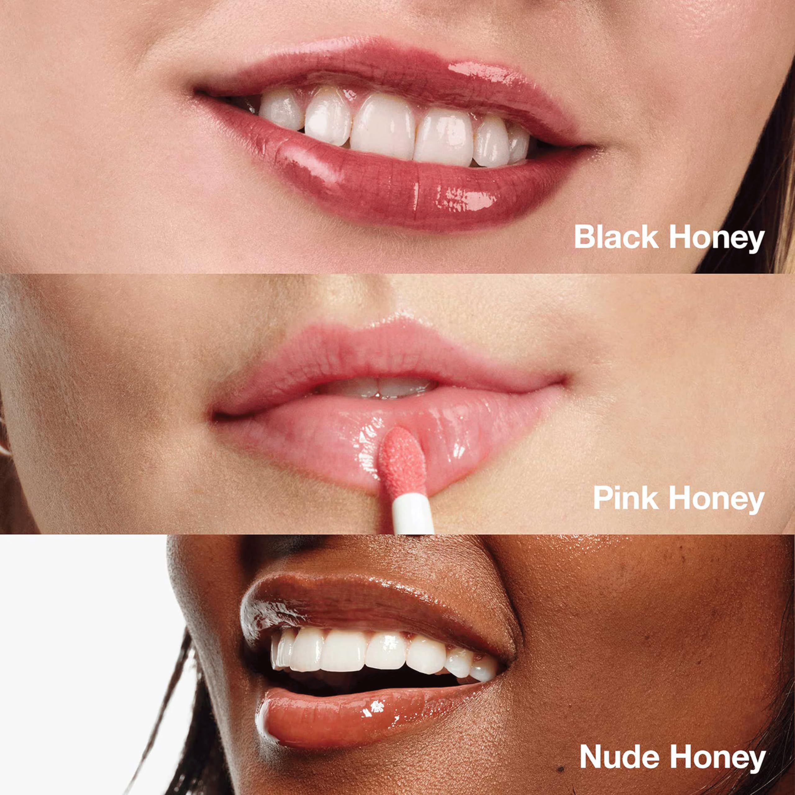 Clinique Pop Huile Teintée Lèvres + Joues | Nourrit les Lèvres + Effet Bonne Mine Naturel | Black, Pink et Nude Honey