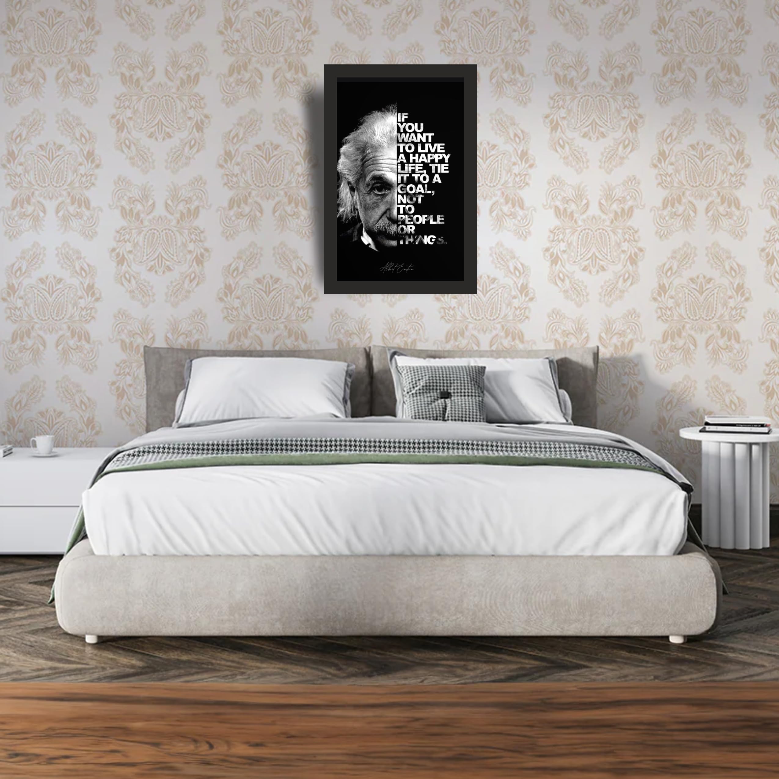 Happy Life Goal Quote Wall Art