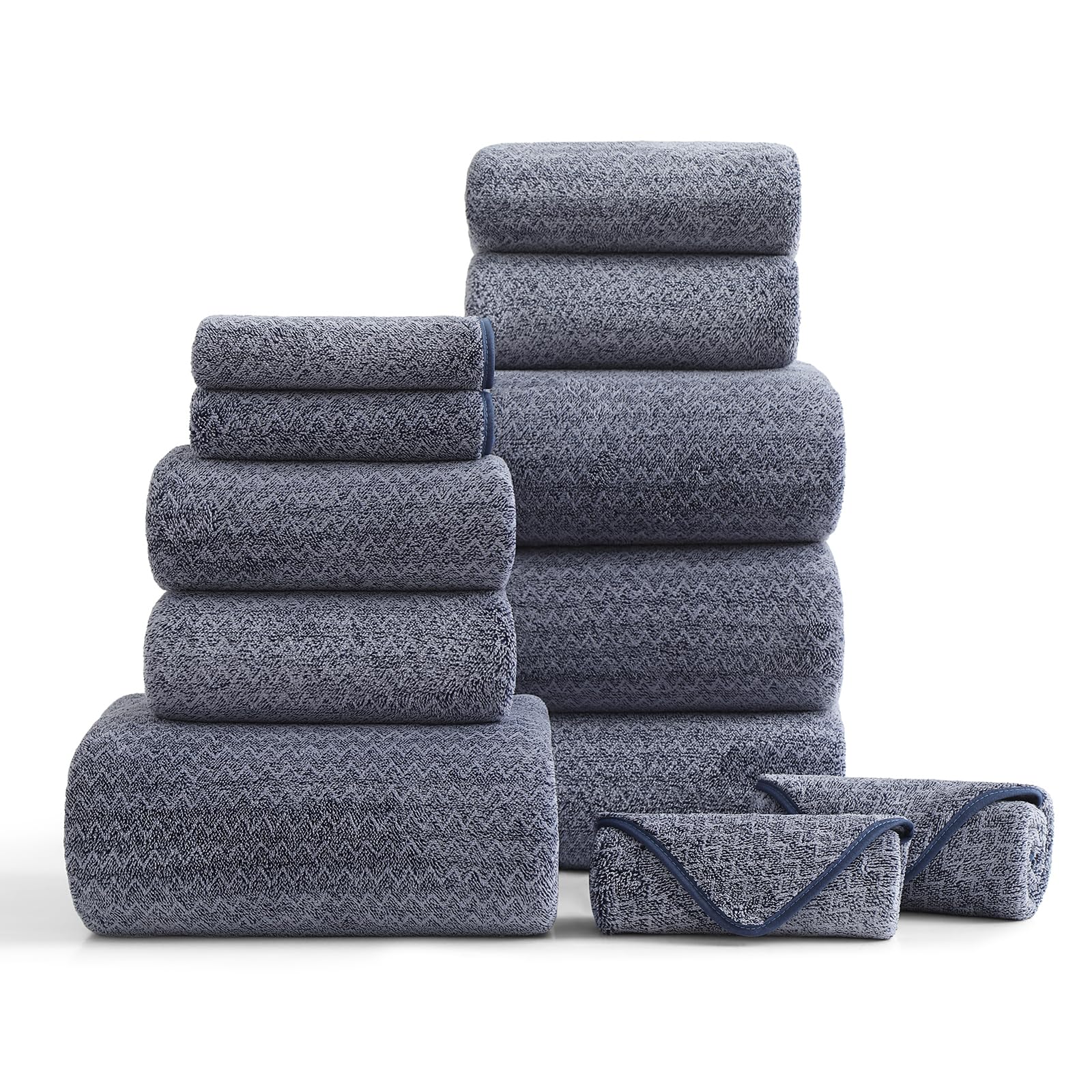 Junsey 12-Piece Microfiber Towel Set