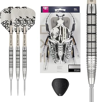 Target Darts EXO Edition 90% Tungsten Steel Tip Darts Set 24g Barrel SP02 Steel Tip Dart Sets, Swiss Point Darts with Pro Grip Shafts and No.6 Flights, SP Tool Included