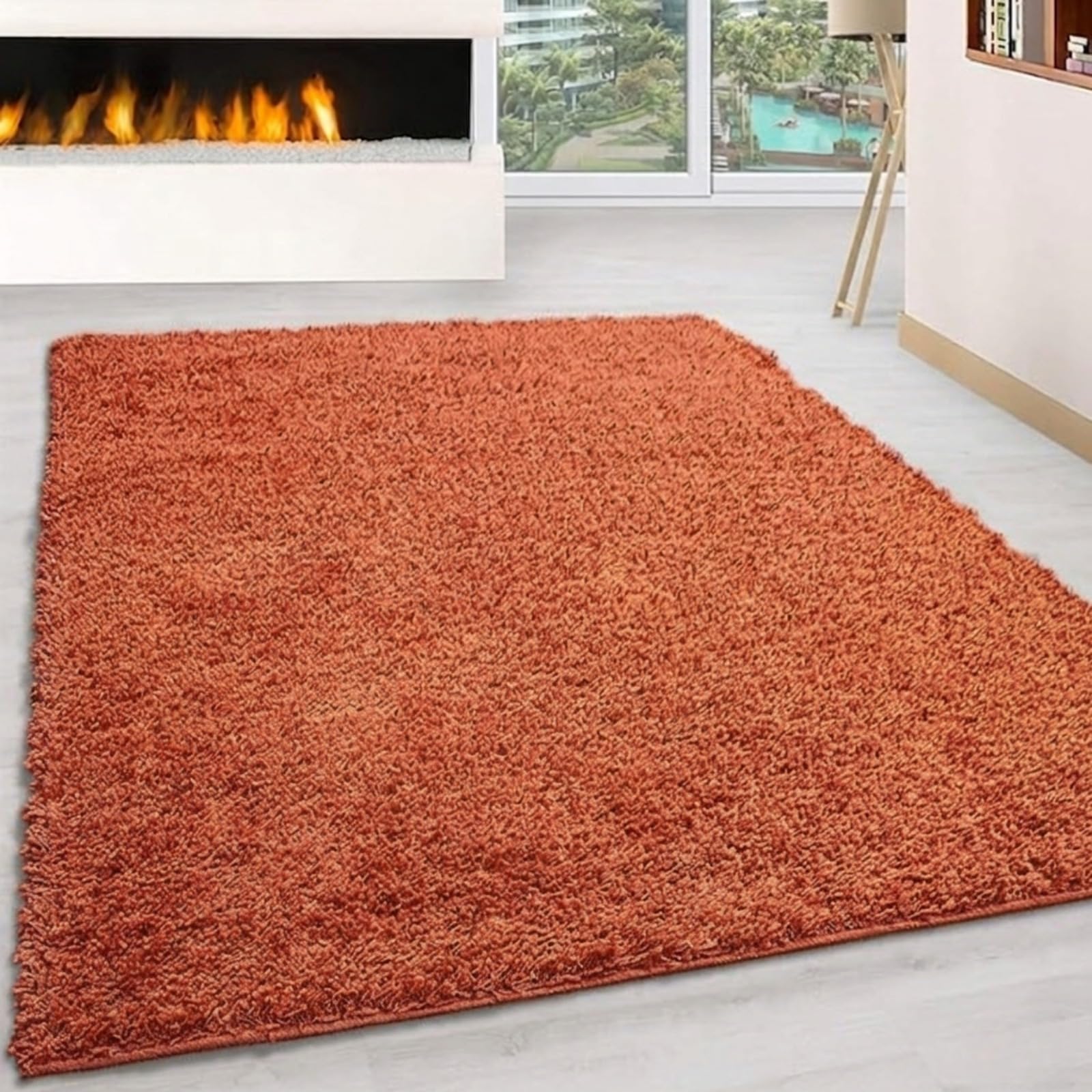 Rugstore shop ltd SHAGGY RUG 35MM / 3.5cm Modern Rugs Living Room Extra Large Small Medium Rectangular Size Soft Touch Thick Pile Living Room Area Rugs Non Shedding (Terra, 140cm x 200cm)