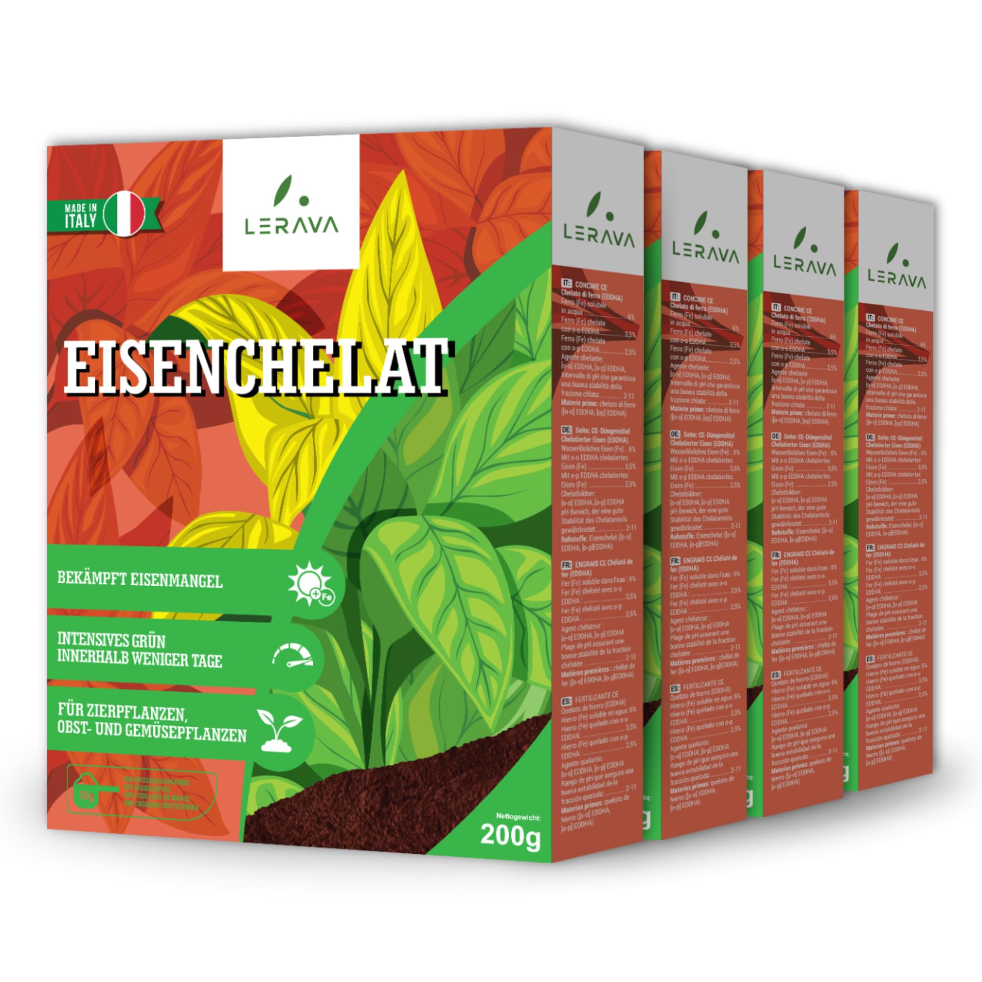 LERAVA® – Eisenchelat Dünger (800g) – Eisendünger für Pflanzen | Hortensien Dünger Eisen – Wirkt gegen Chlorose & Blattvergilbung – Kräftiges Blattgrün & sichtbarer Effekt nach wenigen Tagen