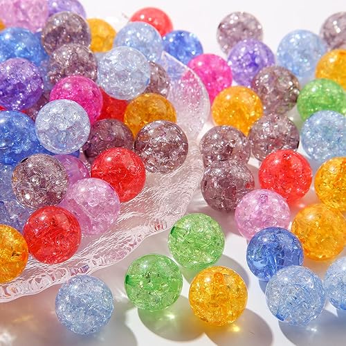 Miniatura 6 de Cuentas acrílicas de 0.631 pulgadas (0.630 in), cuentas redondas de doble color con agujero recto, cuentas grandes para aretes, pulseras, collares y