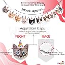 WOBBOX Cat Birthday Decoration "Cat Faces" Bunting Banner, Kitty Birthday Decoration Items gallery image
