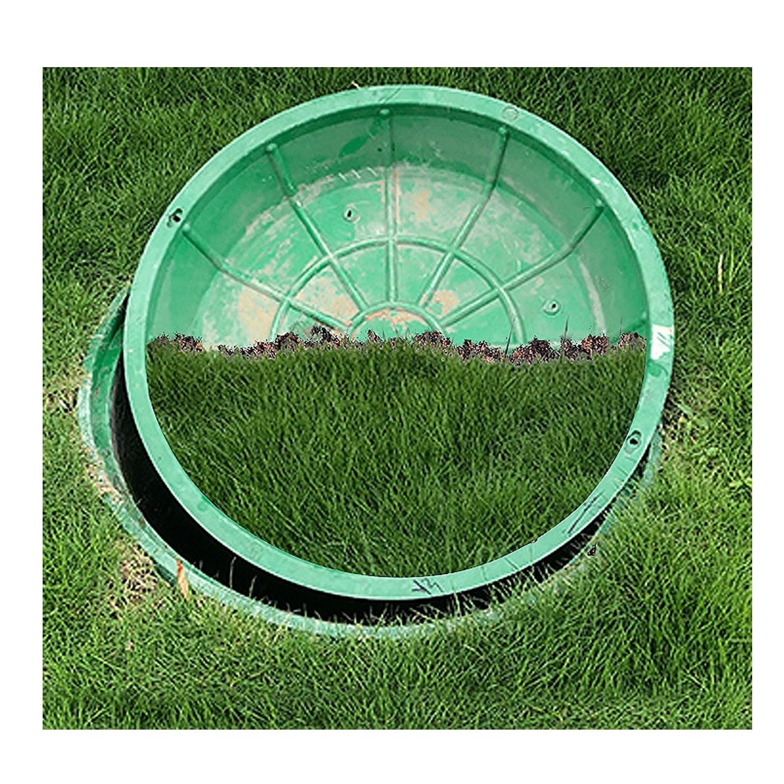 Gbrsxyip Heavy-Duty Invisible Manhole Cover For Septic Tank Removable Round Drain Inspection Lid 40X40cm (15.7X15.7in) Embedded Strong Load-Bearing Sewage Cover For Yard/Park/Pavement