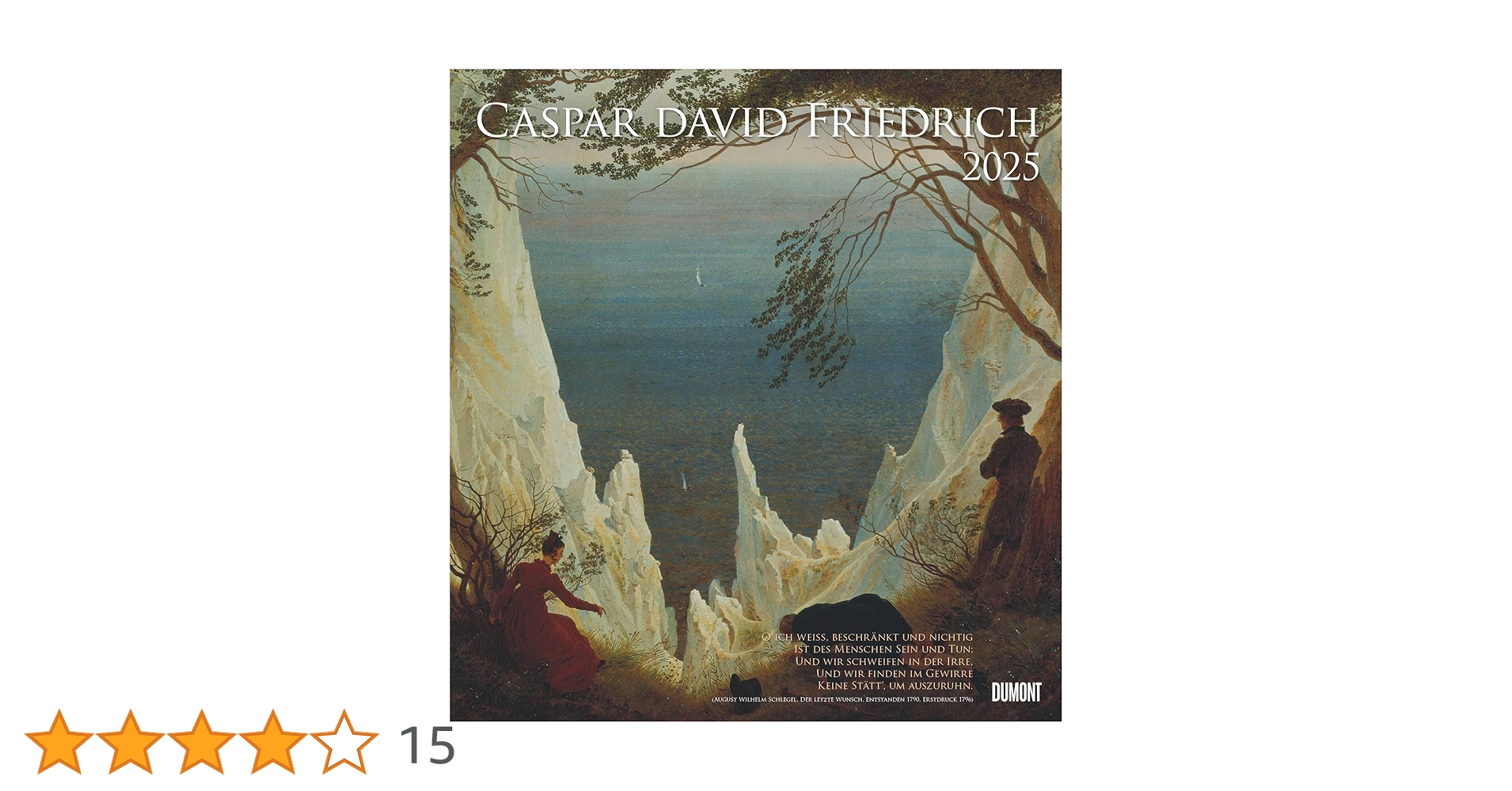 DUMONT Caspar David Friedrich 2025 Wall Calendar, 45 x 48 cm