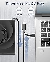 Vista 4 de Unidad externa de CD/DVD para portátil, unidad de DVD externa, reproductor de DVD, lector de CD portátil para portátil, grabadora de CD compatible