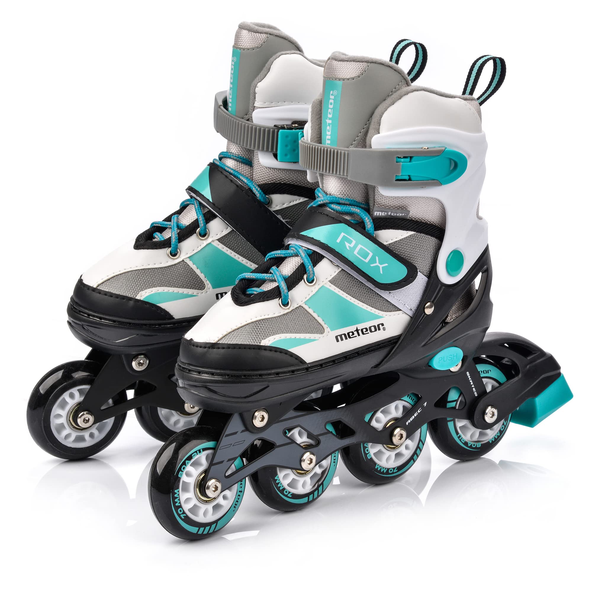 Meteor Pattini in Linea Bambini Gioventù Dimensione Regolabile ABEC-7 Ruote PU