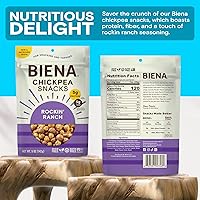 Vista 51 de Biena Aperitivos de garbanzo - Garbanzos tostados crujientes - Aperitivos de proteína vegana alta en fibra para adultos y niños - Paquete de 4
