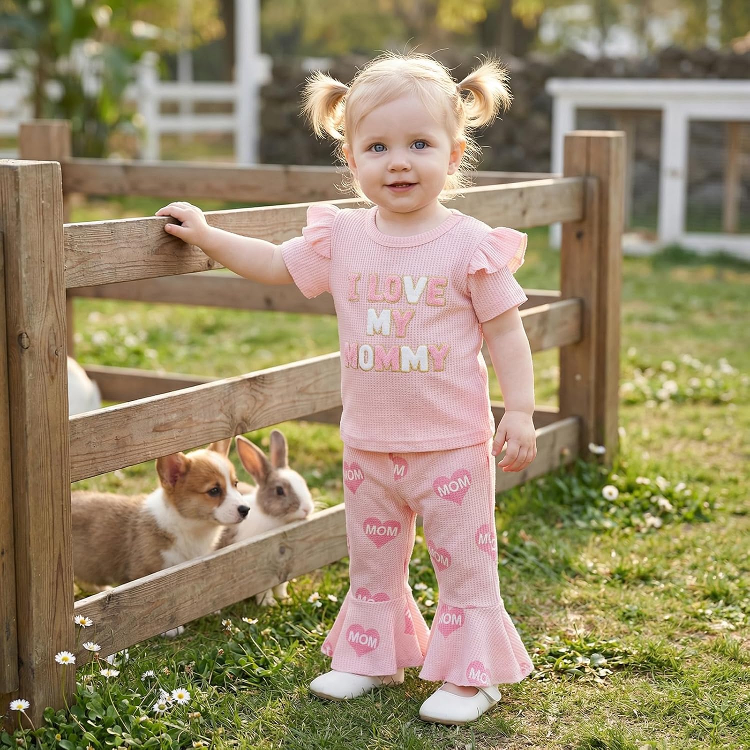 Toddler Girl Summer Outfit Strawberry Short Sleeve T-Shirts Flared Pants Little Girl Clothes 6-24 Months