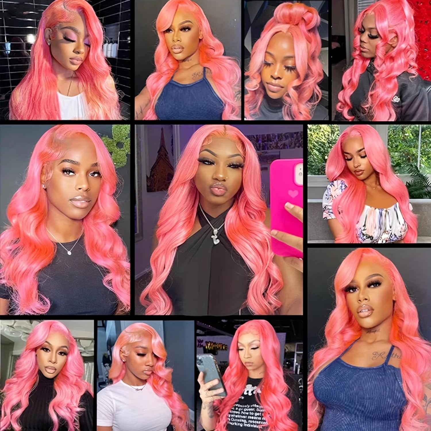 Body Wave Lace Front Wigs Human Hair 13x6 HD Lace Front Wig Human Hair 200% Density Pre Plucked Body Wave Wig Human Hair with Baby Hairs. (Pink Lace Wig Body, 24 Inch)