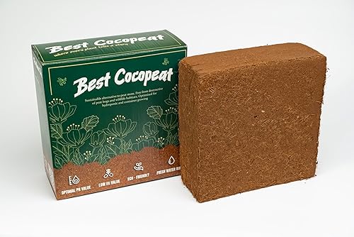 Ladrillo de coco premium | Bloque de fibra de coco de 11 libras | Mezcla vegetal orgánica de cáscara de coco comprimida medio de cultivo | Perfecto