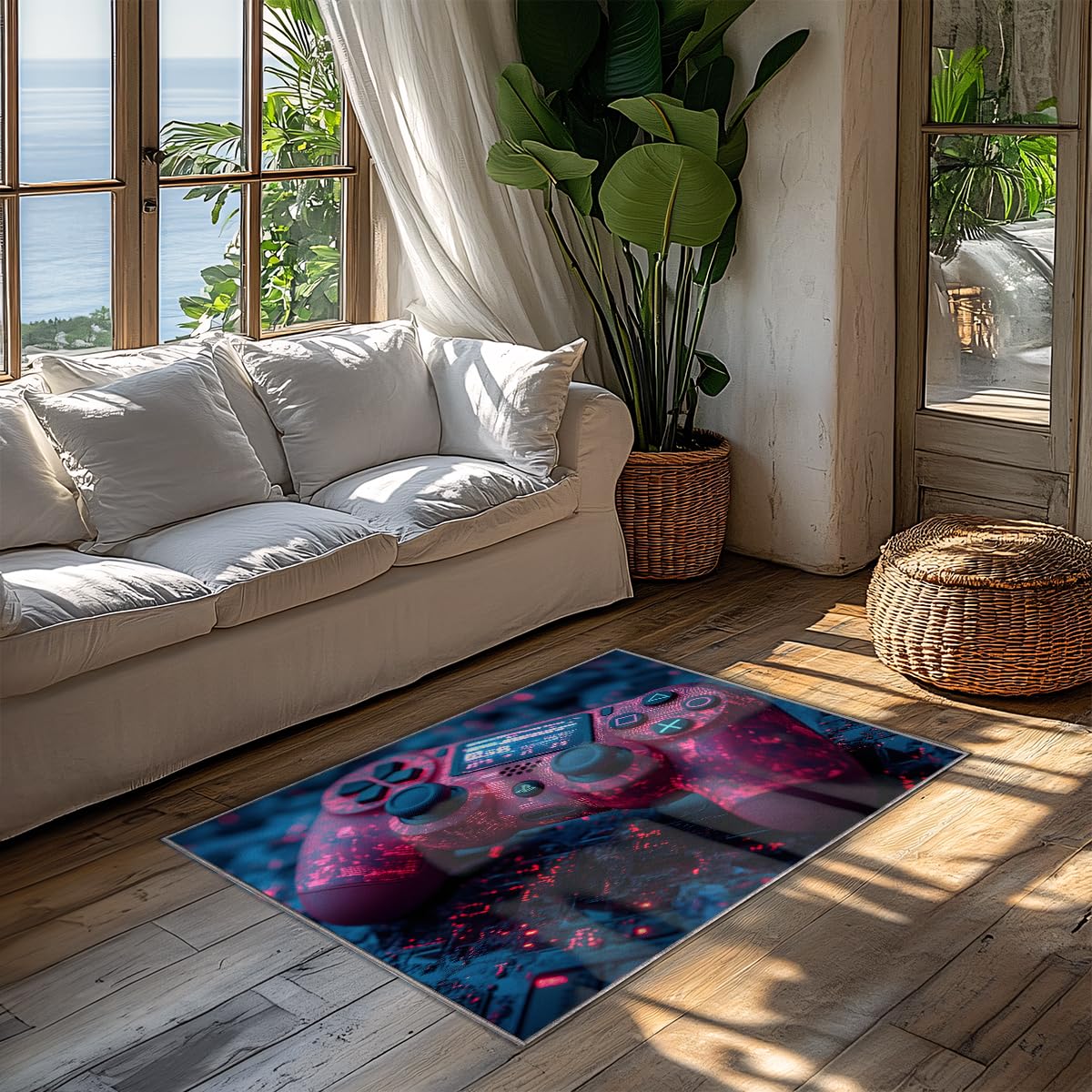 Tapis de manette de jeu haute densité antidérapant au design soigné de 90x150cm