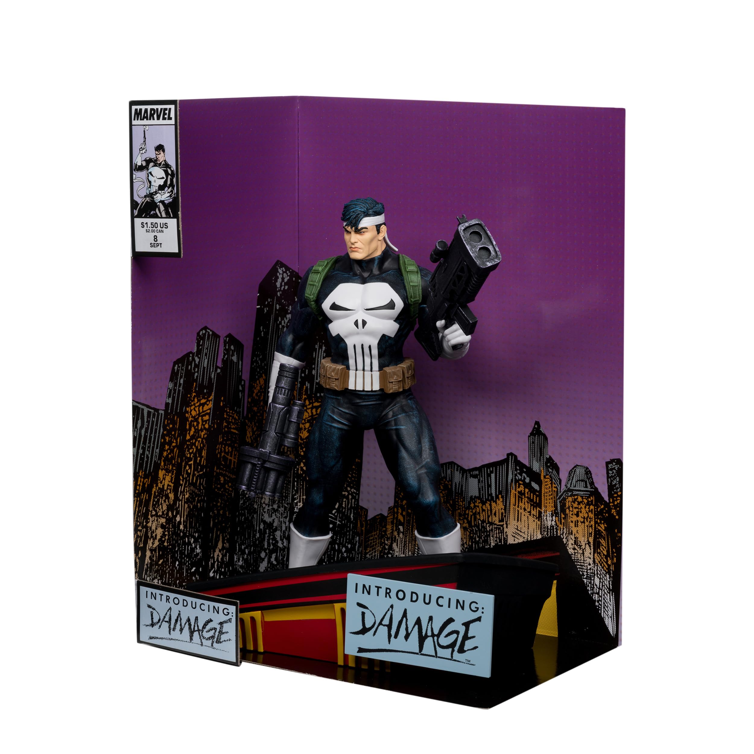 McFarlane Marvel The Punisher 1:6th Scale Collectible with Scene & Comic (The Punisher War Journal #8) Toys