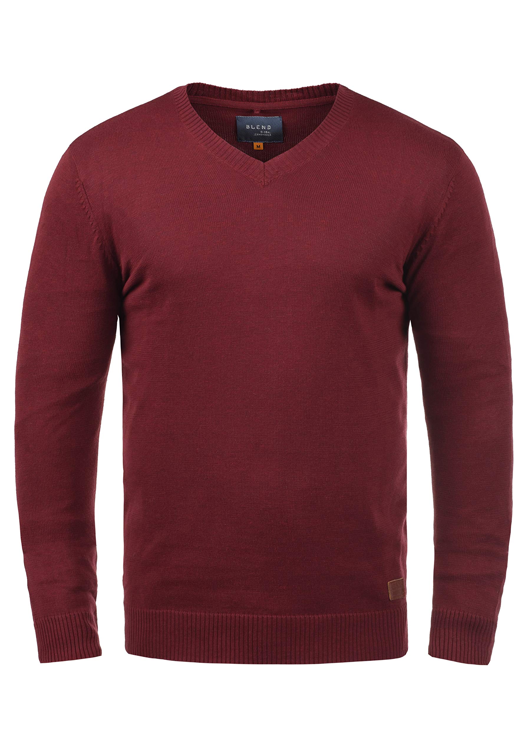 Blend BHLasse Herren Strickpullover Feinstrick Pullover mit V-Ausschnitt Baumwollmischung Regular fit