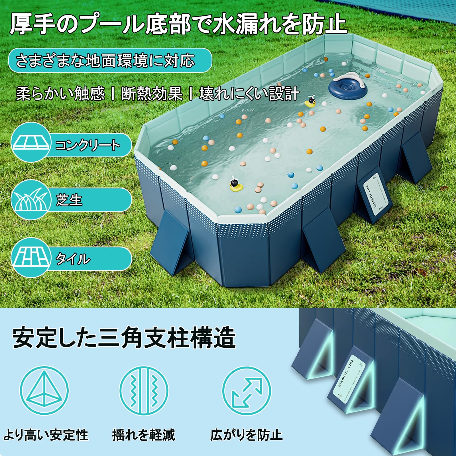 Amazon | 【2025新改良】プール 大型 プール 空気入れ不要 折り畳み
