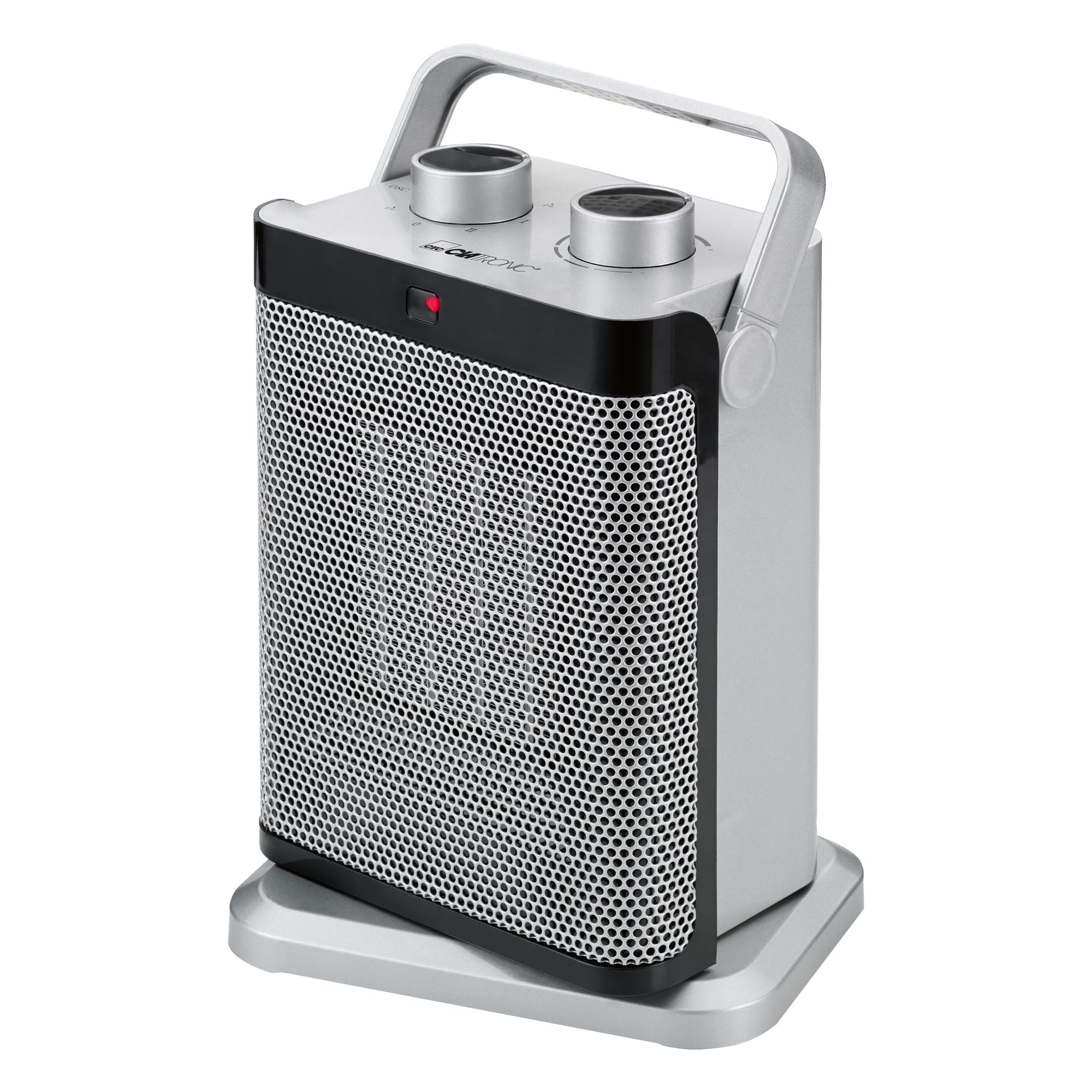 Clatronic 263740 Electrique Radiateur, Radiateur d'appoint Soufflant-2 Chauffage-Niveau de Froid (Ventilateur) -1500 Watts, Argent