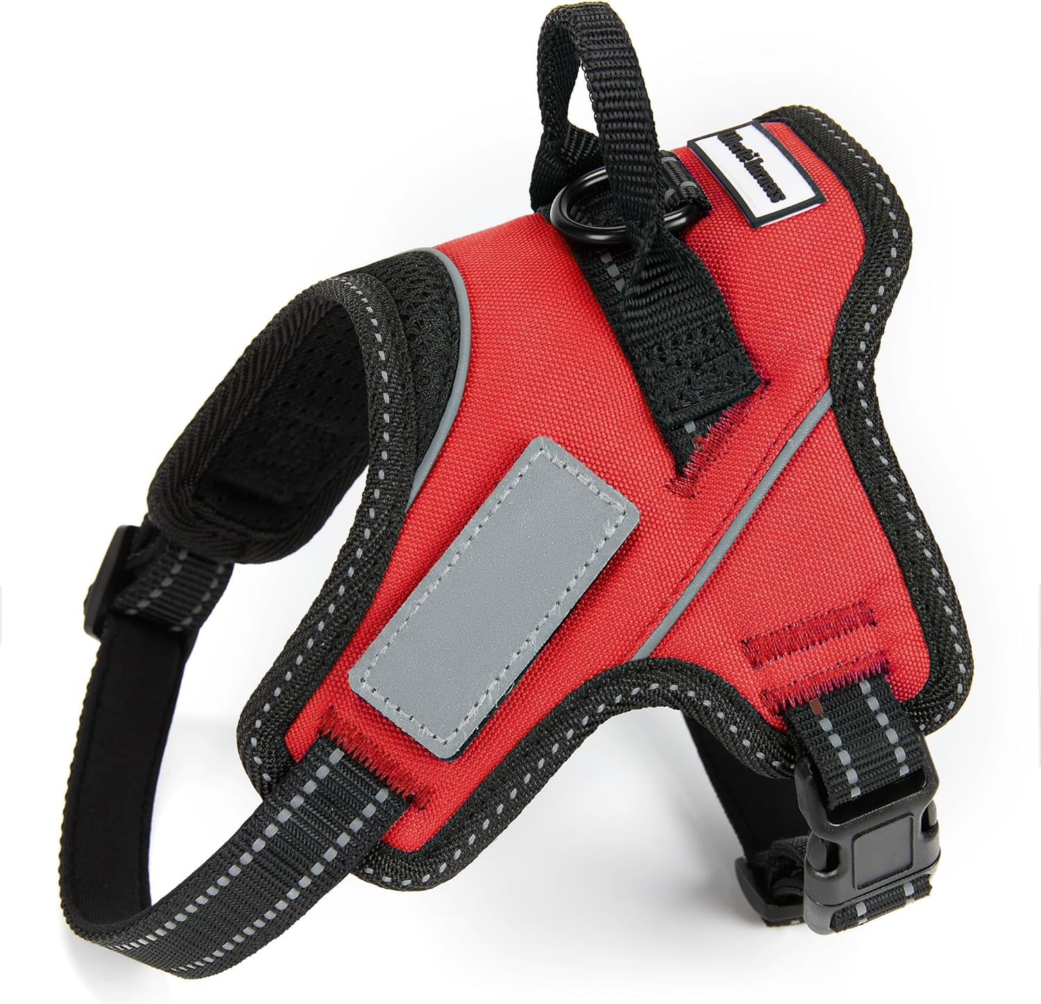 【ドッグトレーナーも推薦！】Liberte harness 犬 ハーネス 喉に優しい ネームプレート ドッグハーネス (Sサイズ, レッド)