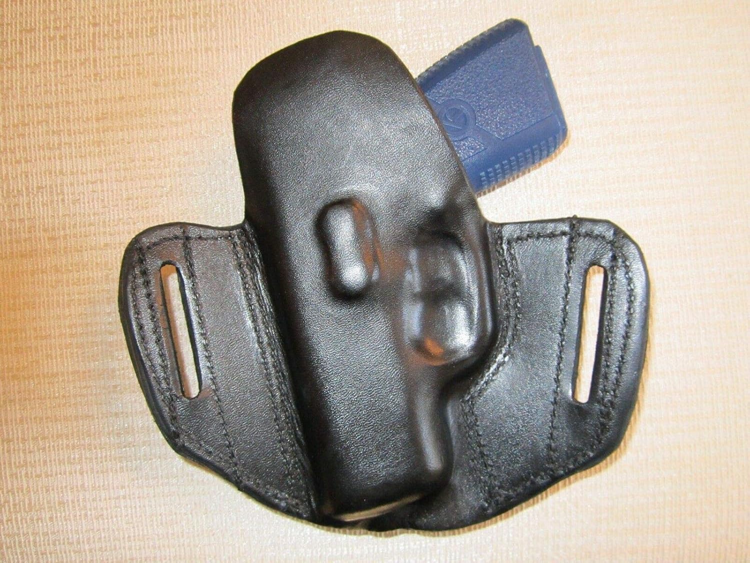 Fits KAHR PM9 & CM9 Formed Leather Pancake Holster, OWB Belt Holster, Right Hand